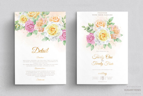 Beautiful Watercolor Wedding Invitation for Elegant Events