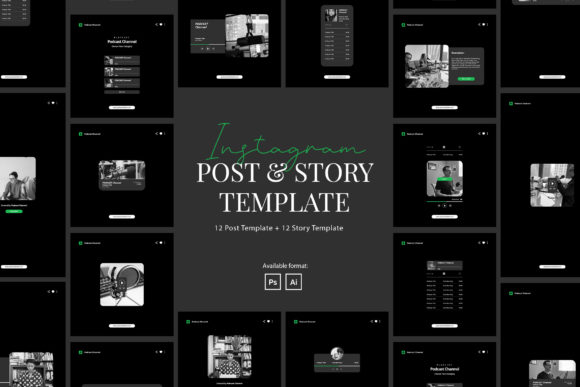Elevating Audio Branding with the Clean Podcast Instagram Post and Story Template