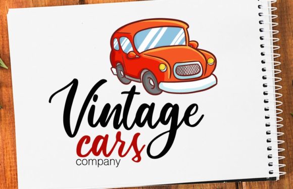 Funny Vintage Cars Company Logo Template Evaluation