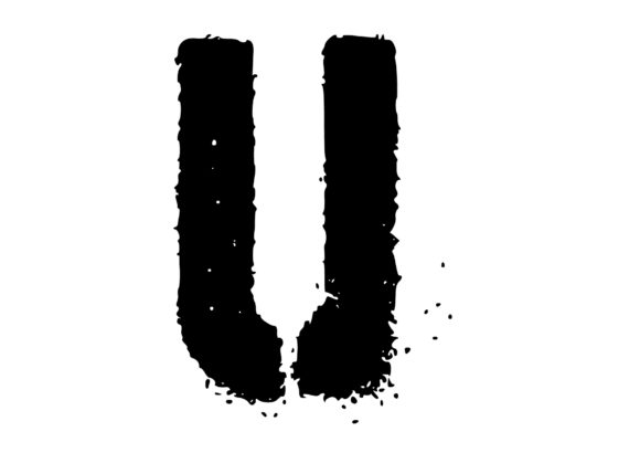 Mono Letter 'U' Graffiti Stencil Letter