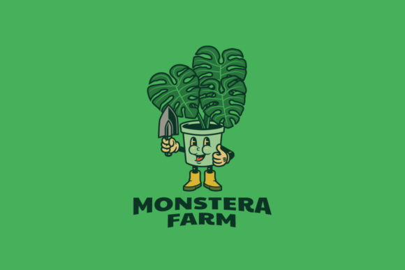 Monstera Farm Logo Template for Authentic Brand Identity