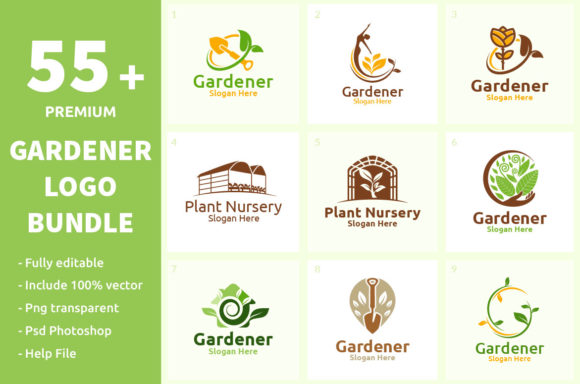 Unlocking Creative Potential with the 55 Gardener Logo Bundle for Professional Branding